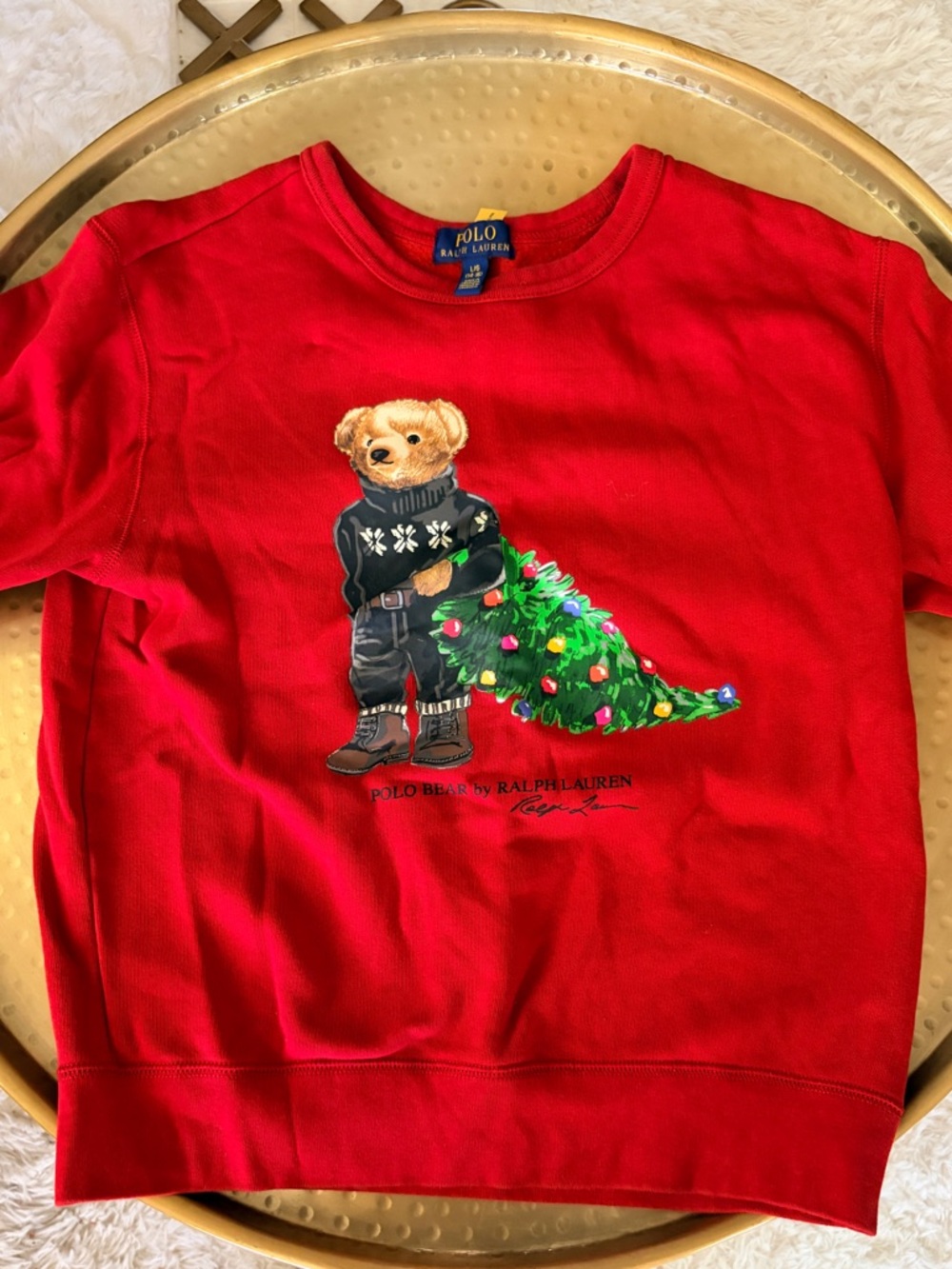 Polo by Ralph Lauren Red Crewneck with Bear Motif